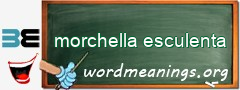 WordMeaning blackboard for morchella esculenta